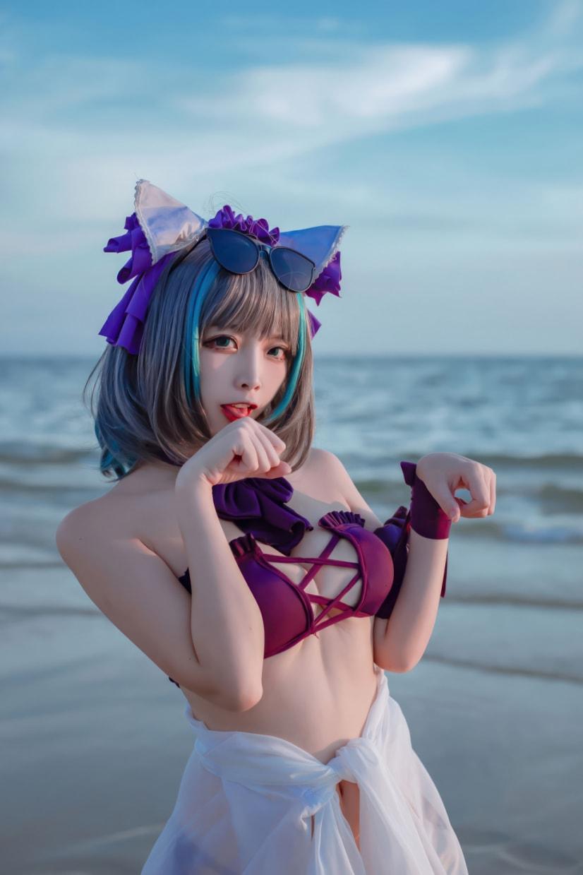 二佐Nisa – 碧蓝航线-柴郡泳装-优质作品