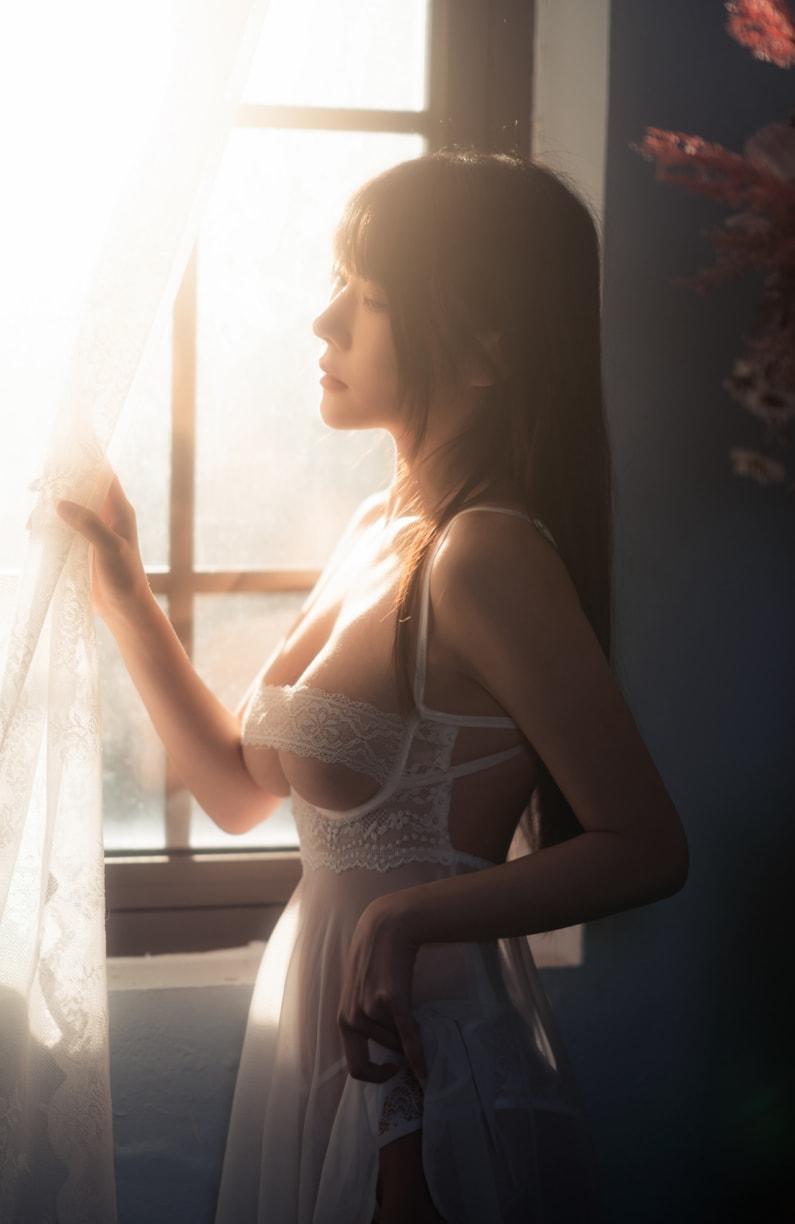 香草喵露露 白斯纱裙-完美佳人